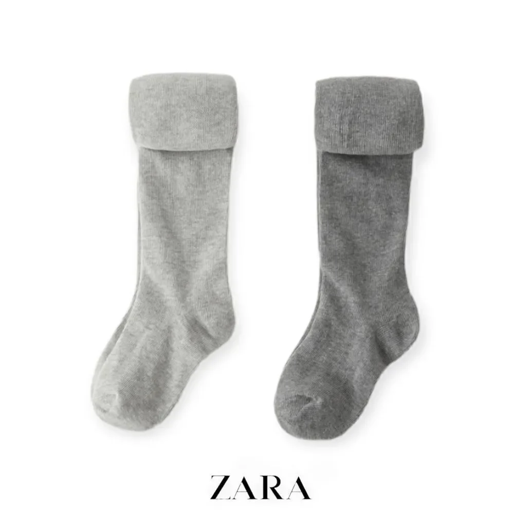 ZARA Kids | Gray | TWO-PACK OF PLAIN TIGHTS